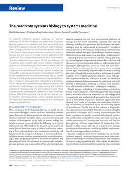 The Road from Systems Biology to Systems Medicine