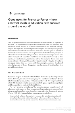Good News for Francisco Ferrer – How Anarchist Ideals in Education Have Survived Around the World1