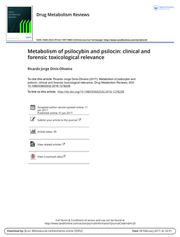 Metabolism of Psilocybin and Psilocin: Clinical and Forensic Toxicological Relevance