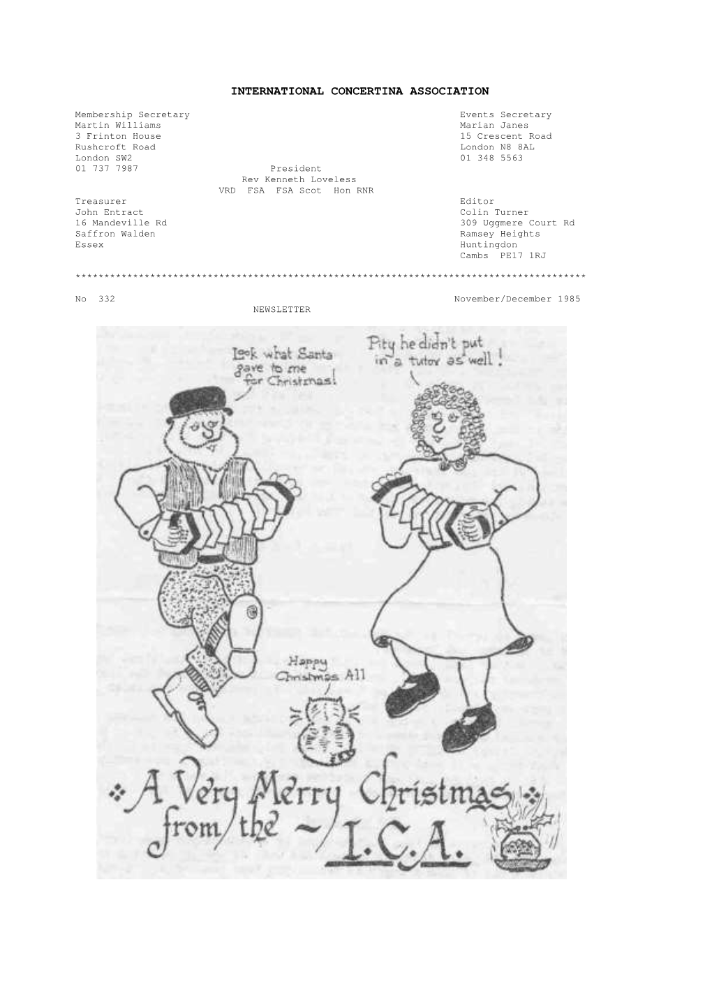 Newsletter 332, November/December 1985