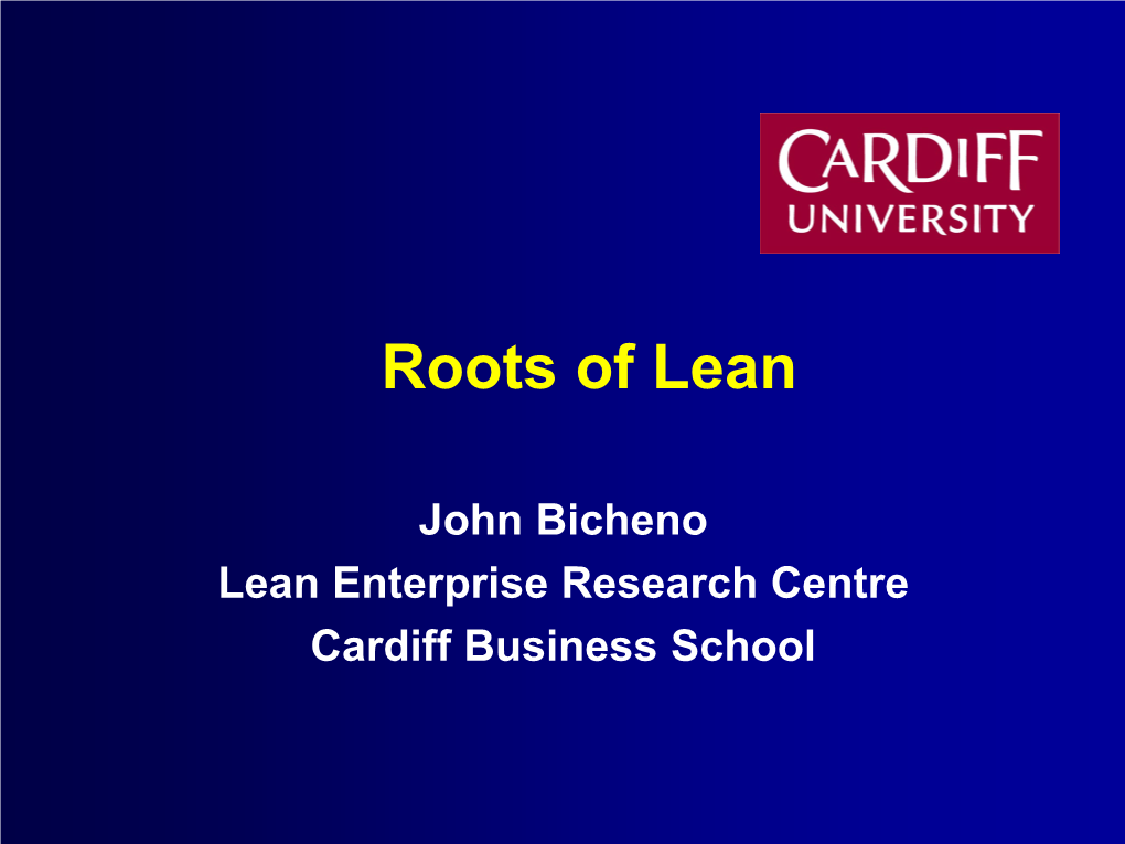 "The Roots of Lean"