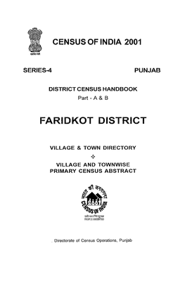 Village and Townwise Primary Census Abstract, Faridkot , Part XII a & B, Series-4, Punjab