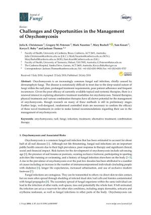 Challenges and Opportunities in the Management of Onychomycosis