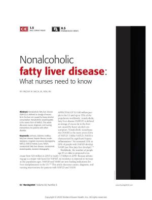 Nonalcoholic Fatty Liver Disease: What Nurses Need to Know
