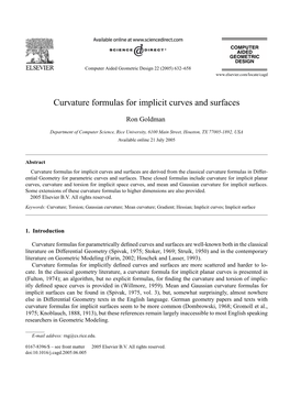Curvature Formulas for Implicit Curves and Surfaces