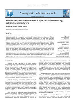 Prediction of Dust Concentration in Open Cast Coal Mine Using Artificial Neural Network