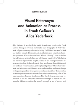 Visual Heteronym and Animation As Process in Frank Gessner's Alias