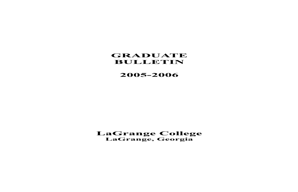 Bulletin 2005-2006 Graduate.Pub (Read-Only)