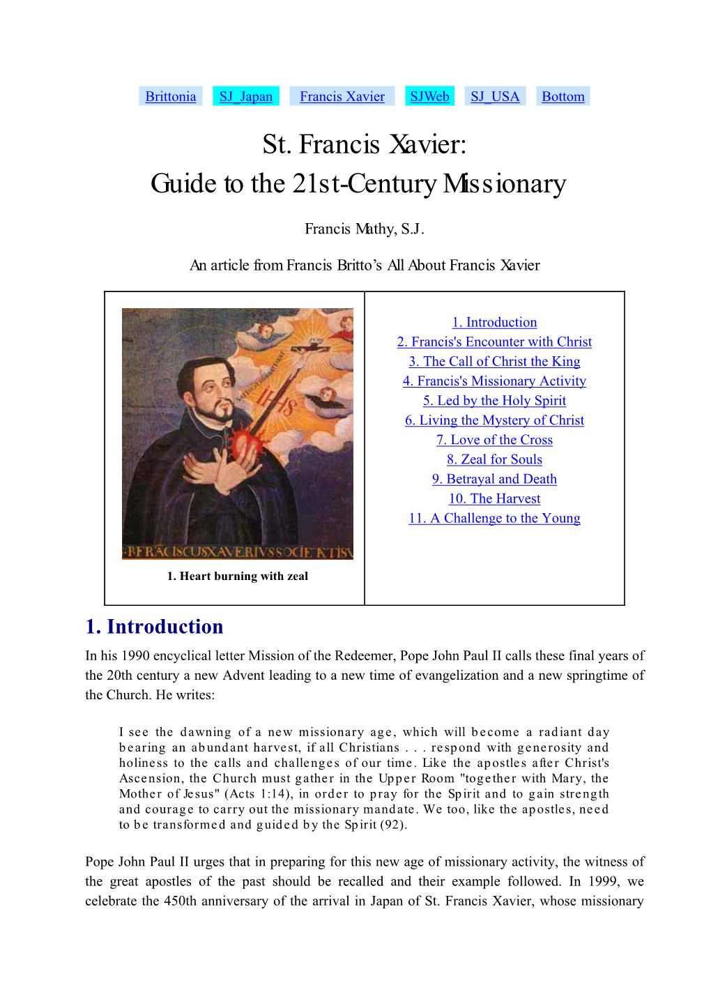 St. Francis Xavier: Guide to the 21St-Century Missionary