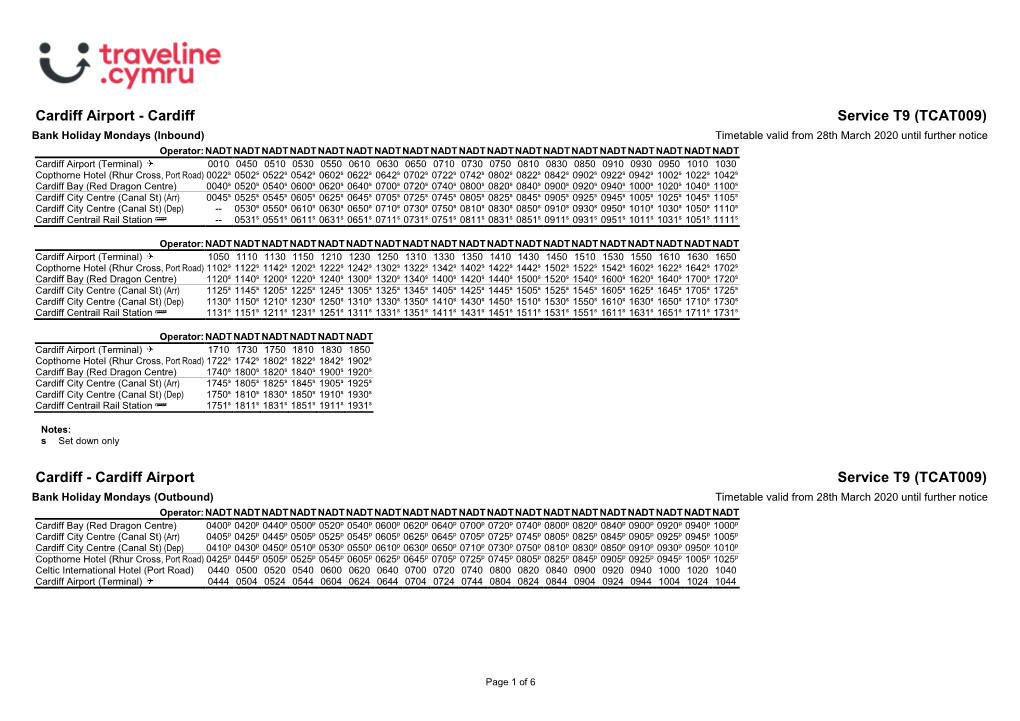 Timetable 0T9NAA3