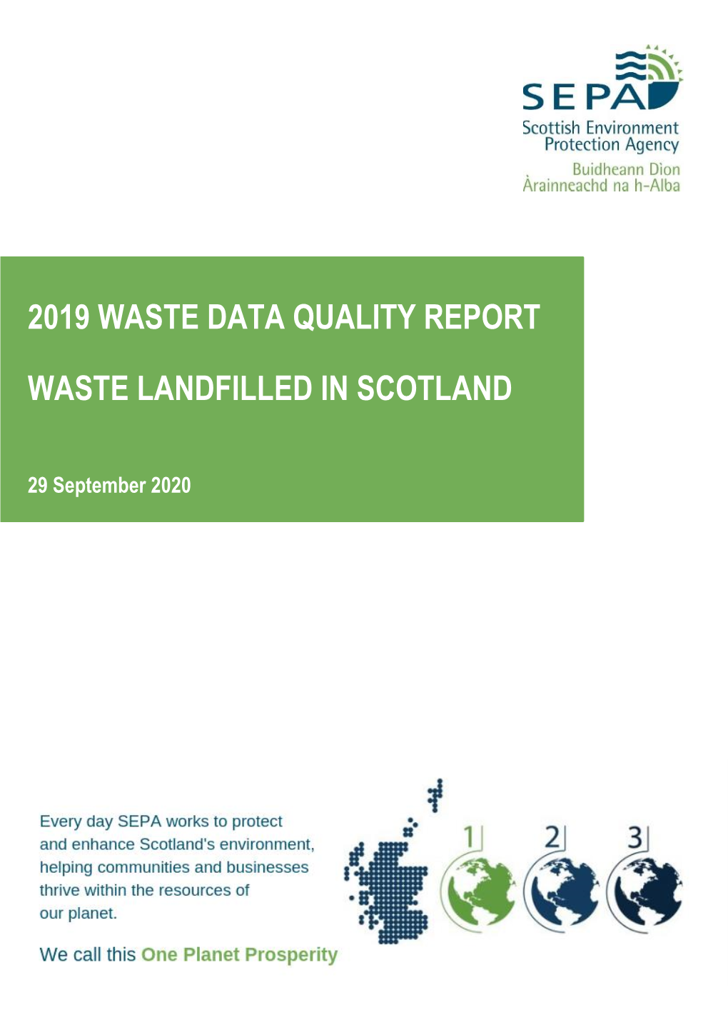 2019 Waste Data Quality Report Waste Landfilled In