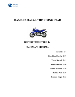 Hamara Bajaj- the Rising Star