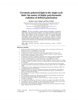 Circularly Polarized Light in the Single-Cycle Limit: the Nature of Highly Polychromatic Radiation of Defined Polarization