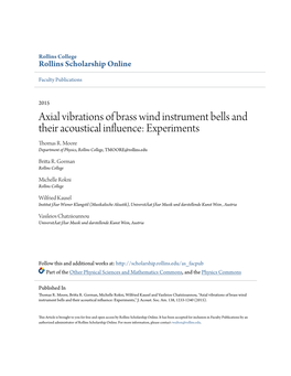 Axial Vibrations of Brass Wind Instrument Bells and Their Acoustical Influence: Experiments Thomas R