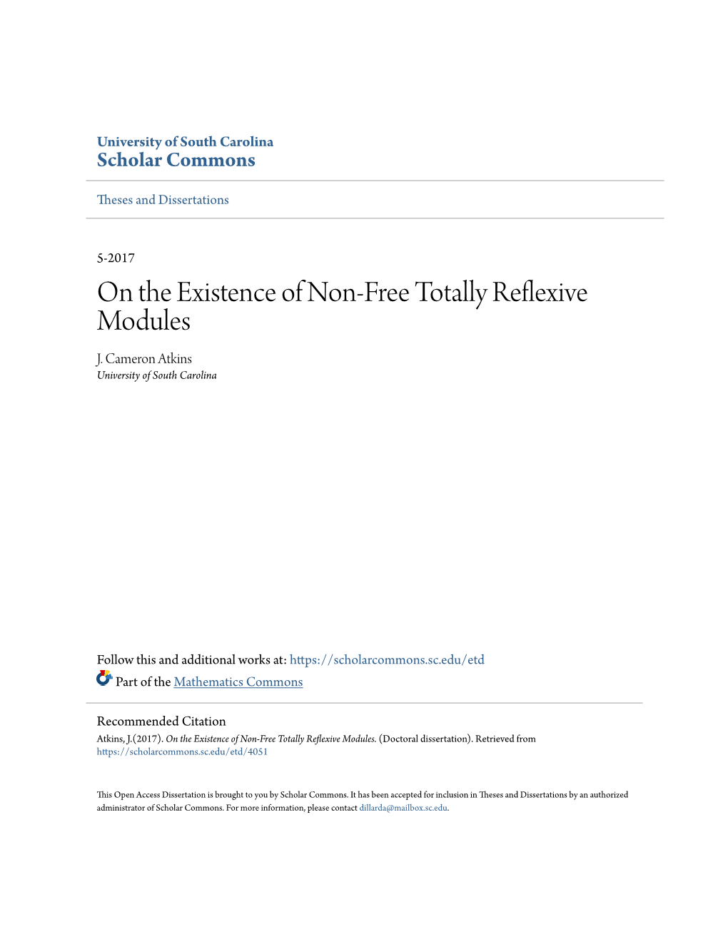 On the Existence of Non-Free Totally Reflexive Modules J