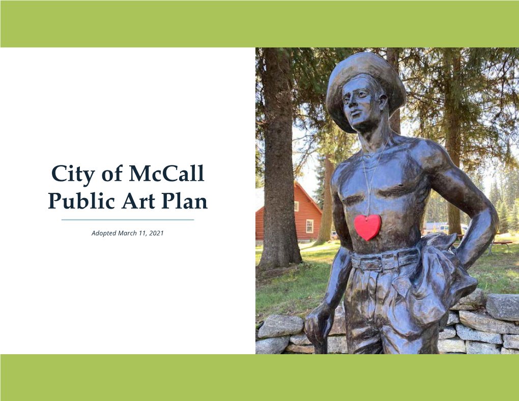 City of Mccall Public Art Plan