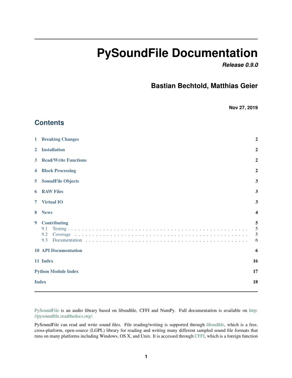 Pysoundfile Documentation Release 0.9.0