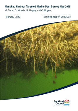 Manukau Harbour Targeted Marine Pest Survey May 2019. TR2020/003