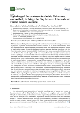 Eight-Legged Encounters—Arachnids, Volunteers, and Art Help to Bridge the Gap Between Informal and Formal Science Learning