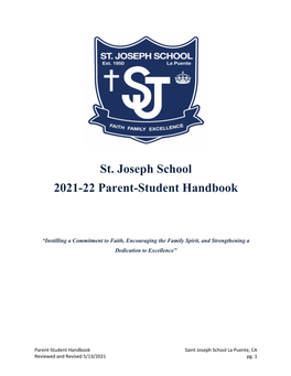 SJLP 2021-2022 Parent Student Handbook