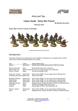 Farnworth Colours French Early War WW2 100307