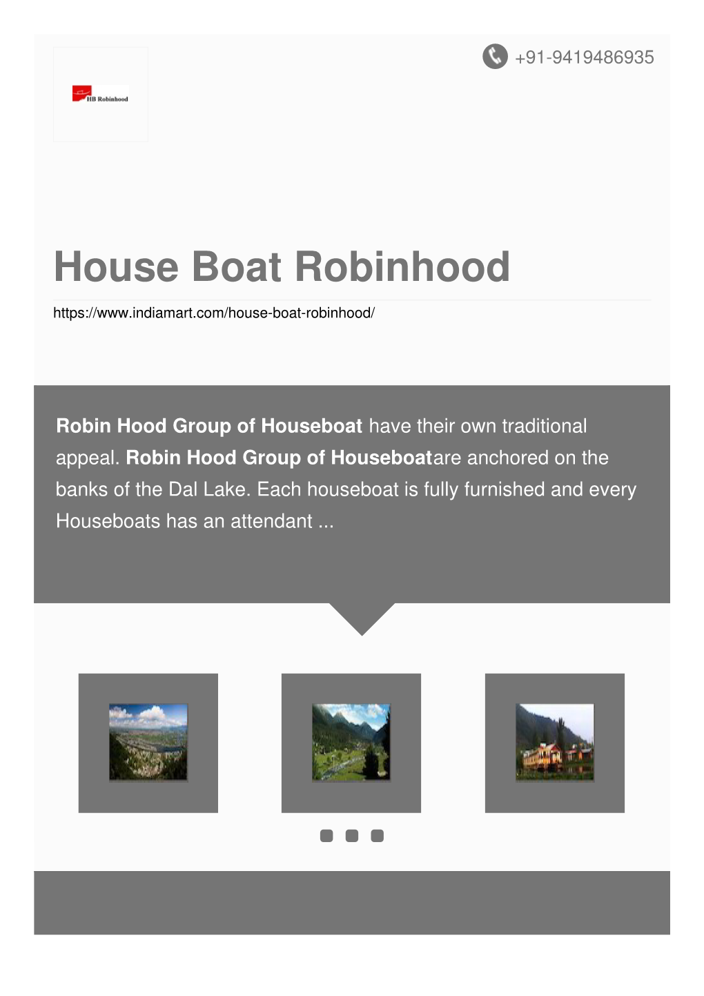 House Boat Robinhood