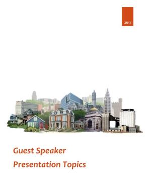 Guest Speaker Presentation Topics