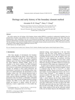 Heritage and Early History of the Boundary Element Method