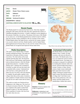 Mende People Glossary Contextual Information Resources Media Description