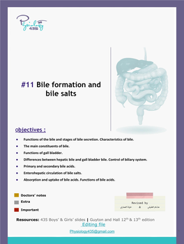 11 Bile Formation and Bile Salts