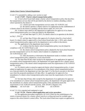 Alaska State Charter School Regulations (Pdf)