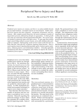 Peripheral Nerve Injury and Repair