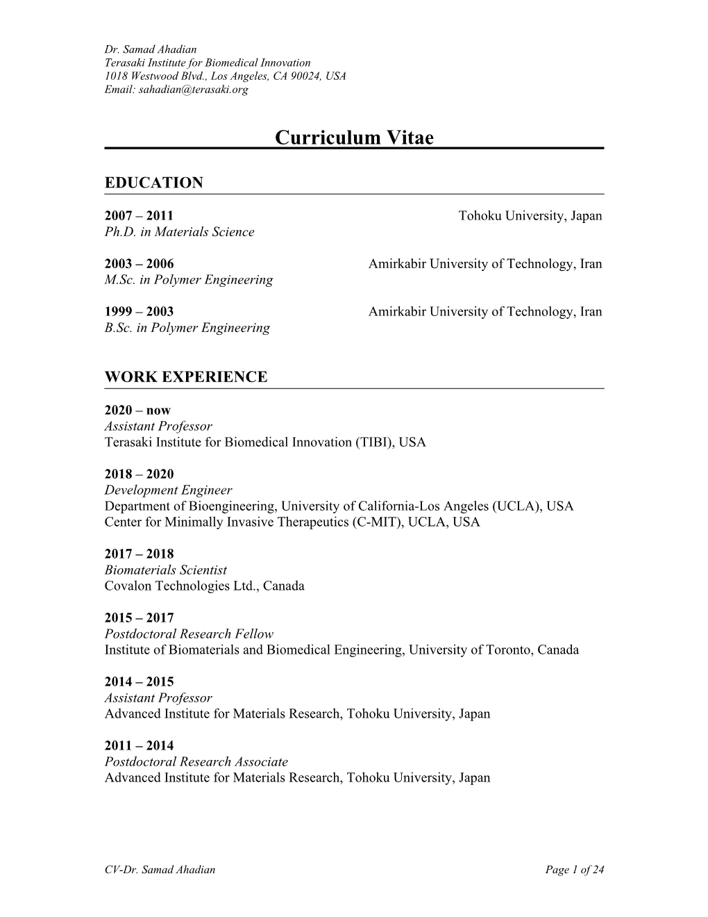 Curriculum Vitae