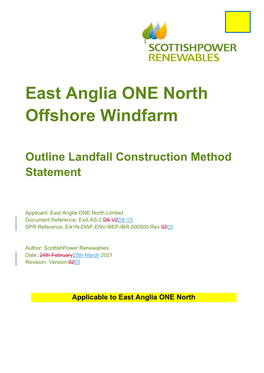 East Anglia ONE North Offshore Windfarm