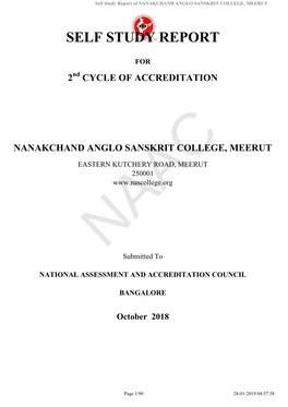 Self Study Report of NANAKCHAND ANGLO SANSKRIT COLLEGE, MEERUT