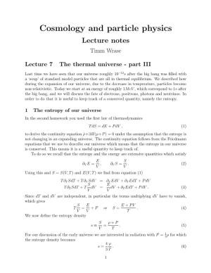 Lecture 7 the Thermal Universe - Part III