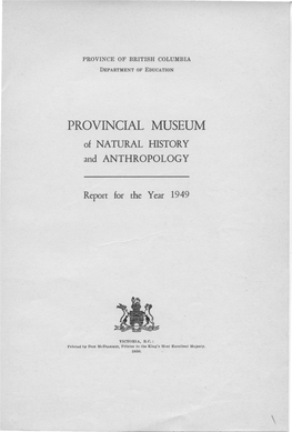 PROVINCIAL MUSEUM of NATURAL HISTORY and ANTHROPOLOGY