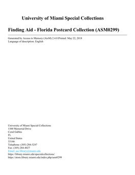 Florida Postcard Collection (ASM0299)