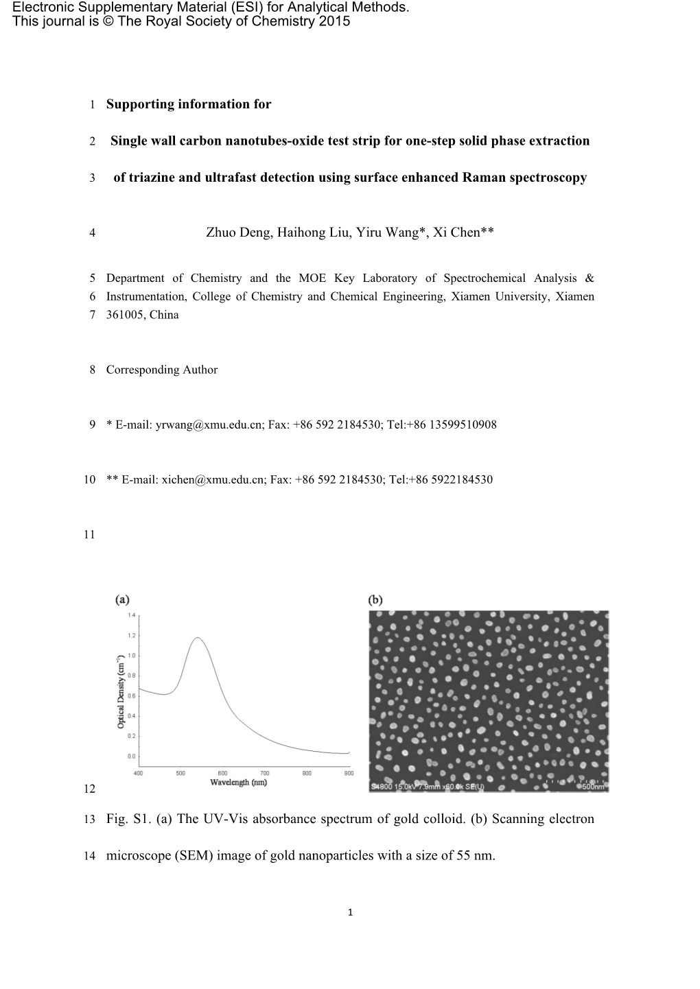 1 Supporting Information for 2 Single Wall Carbon Nanotubes-Oxide Test