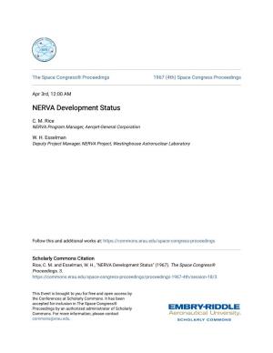 NERVA Development Status