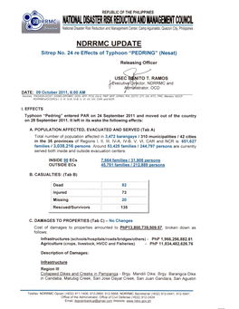 NDRRMC Update Sitrep No. 24 Re Effects of Typhoon PEDRING