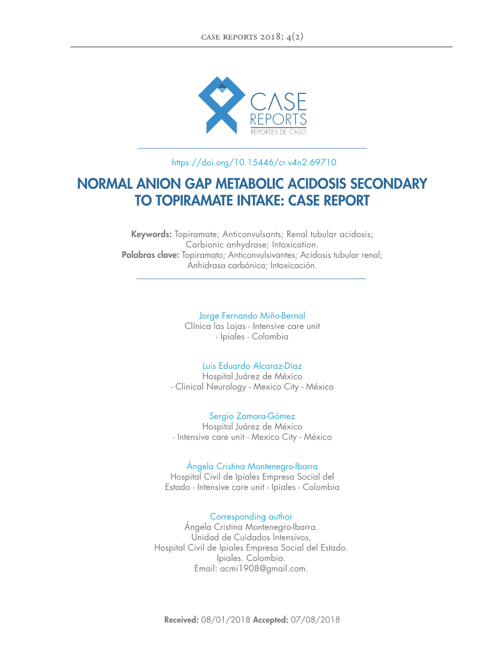 Normal Anion Gap Metabolic Acidosis Secondary to Topiramate Intake: Case Report