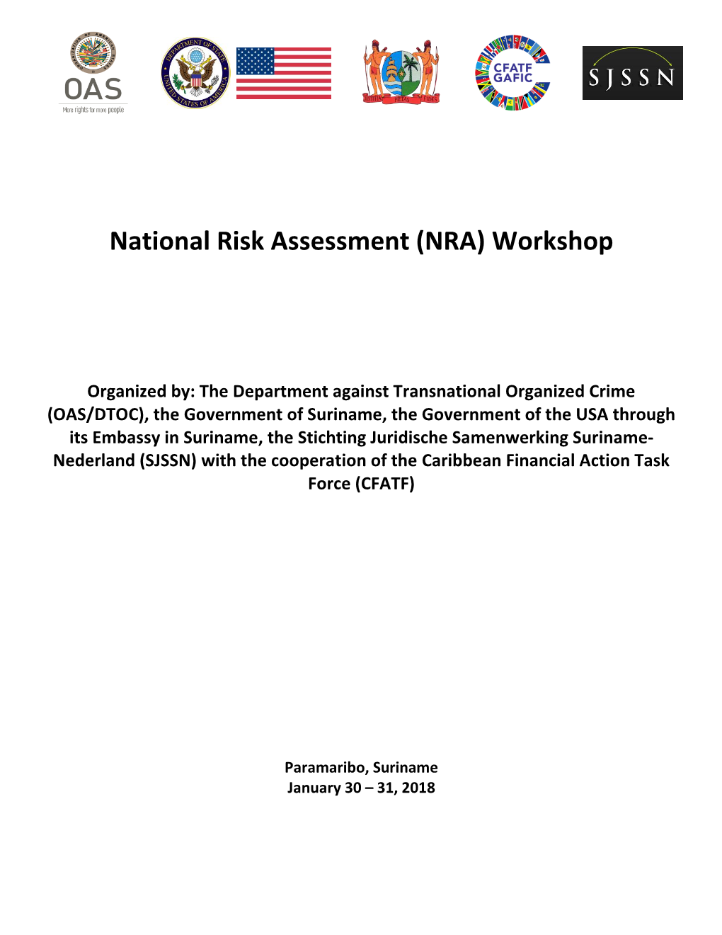 National Risk Assessment (NRA) Workshop