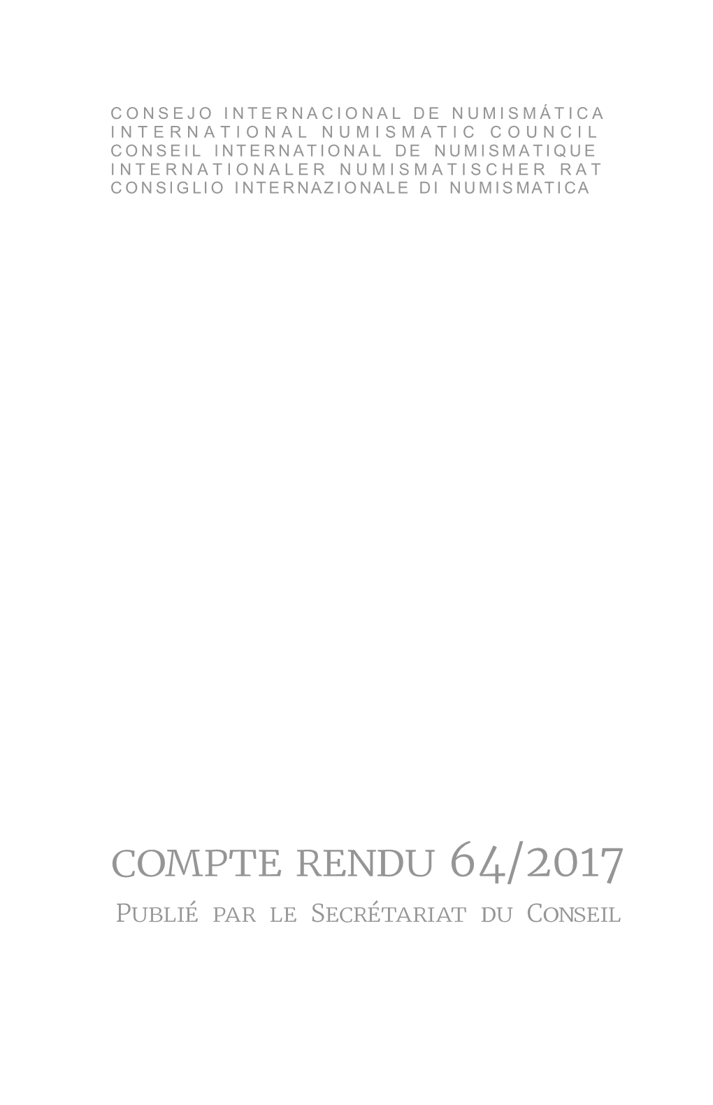 Compte Rendu 64/2017 Publié Par Le Secrétariat Du Conseil