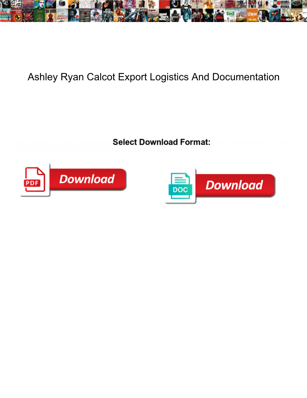 Ashley Ryan Calcot Export Logistics and Documentation