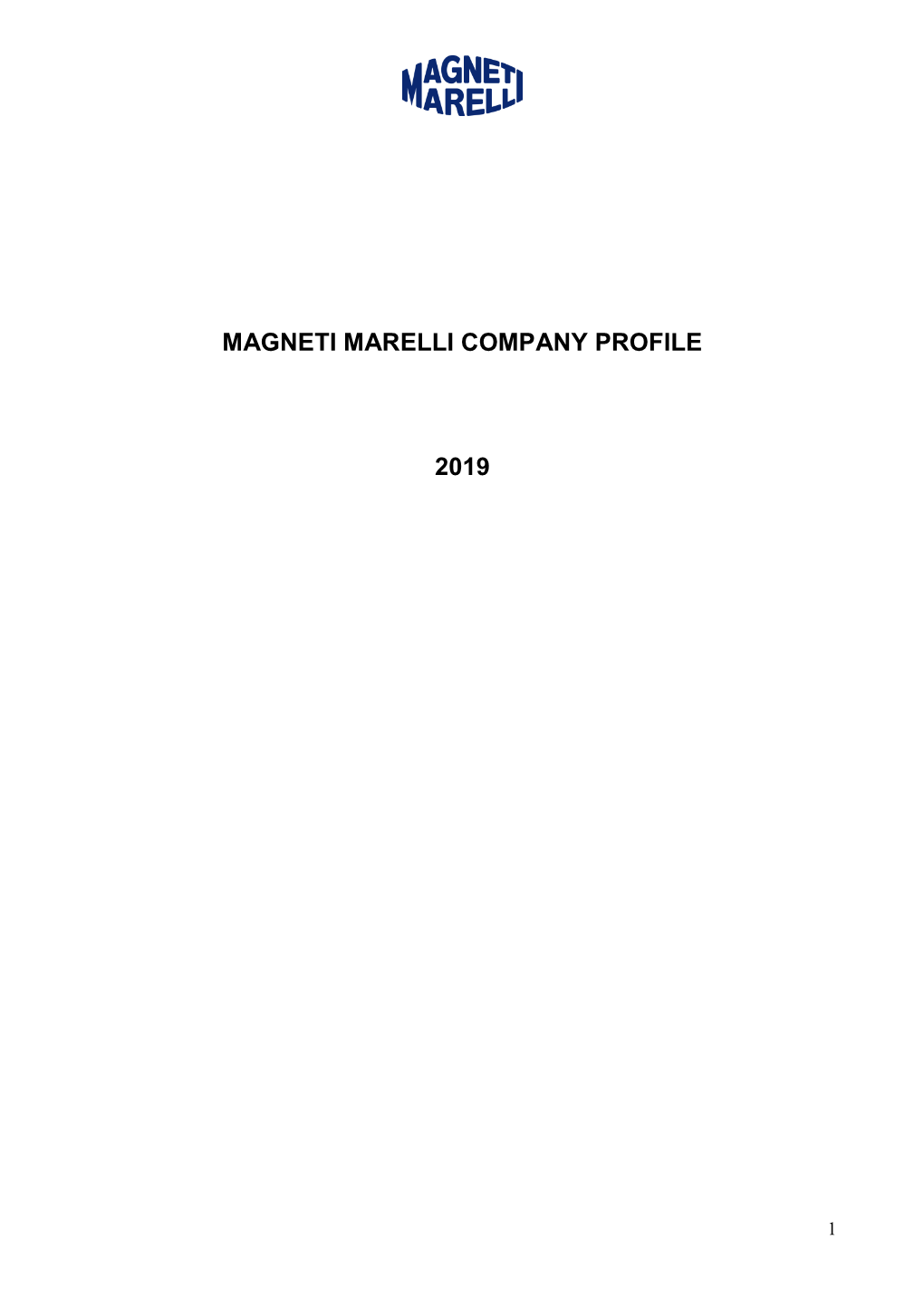Magneti Marelli Company Profile 2019