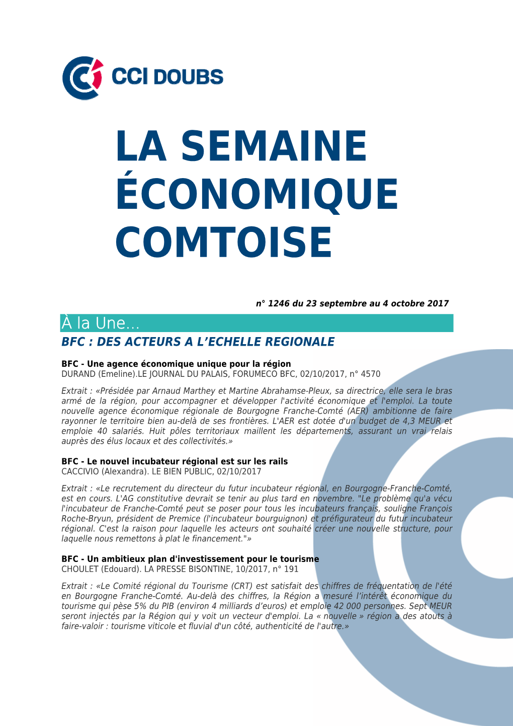 La Semaine Économique Comtoise