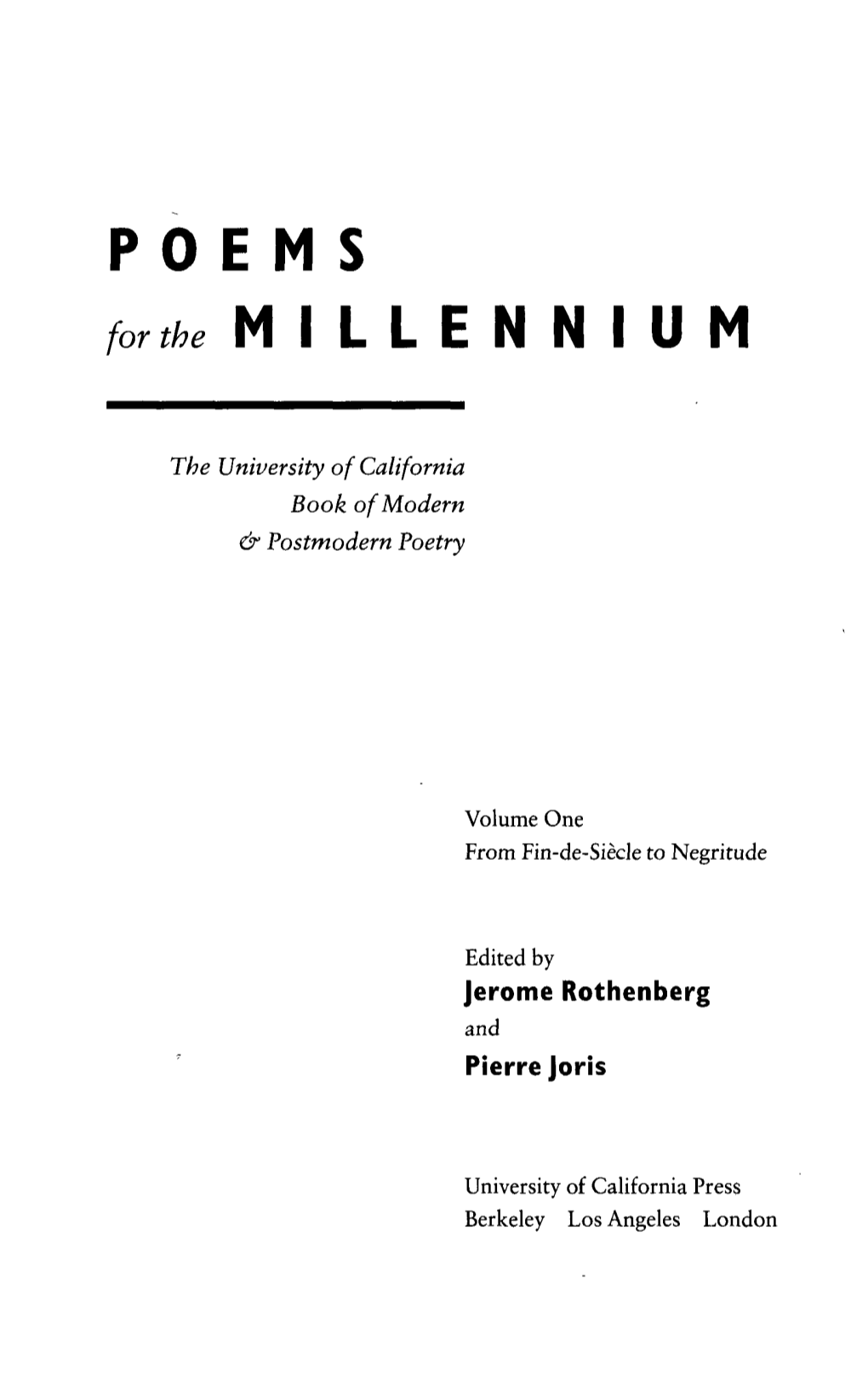 Poems Millennium