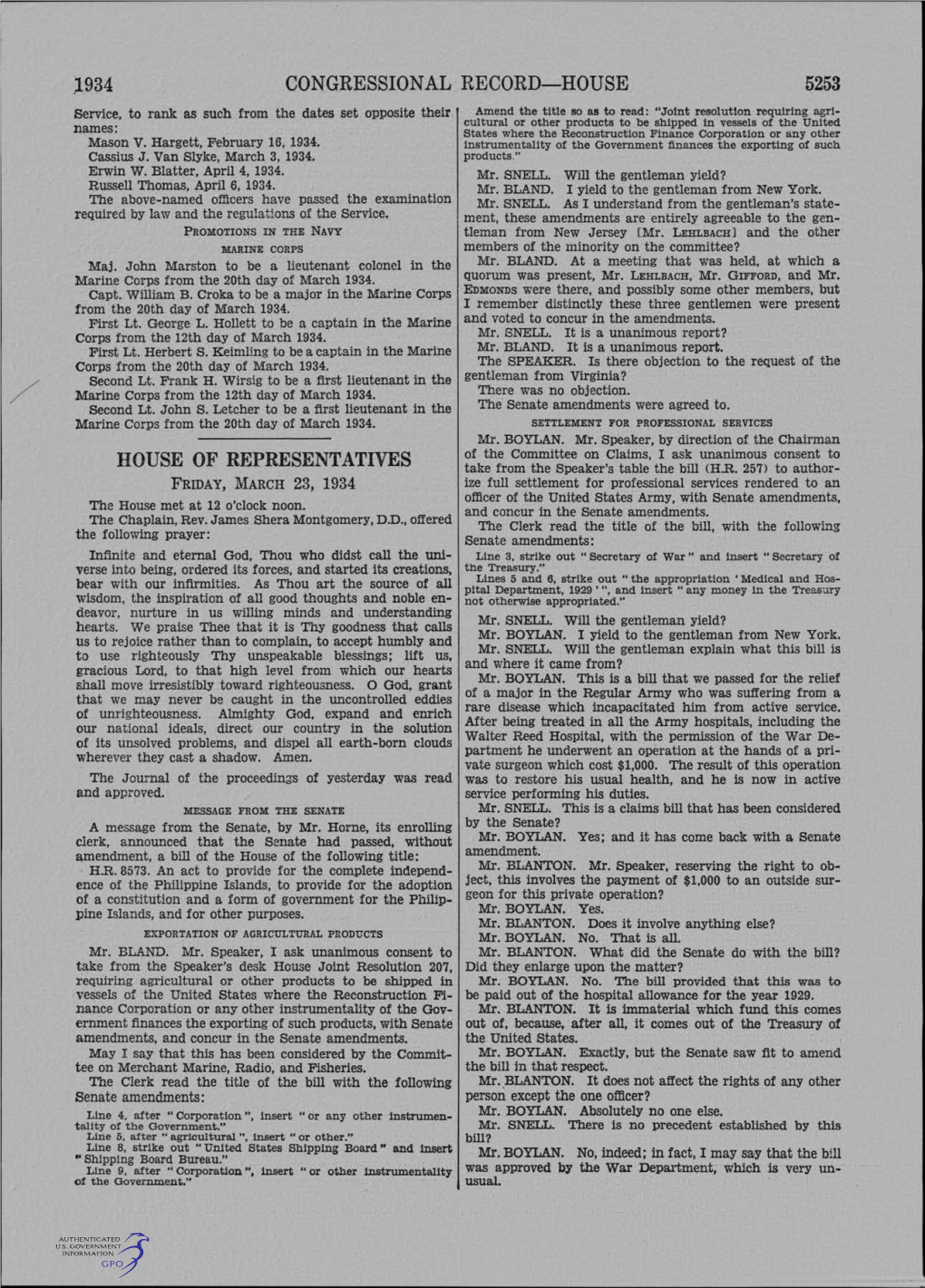 Congressional Record-House 5253 House