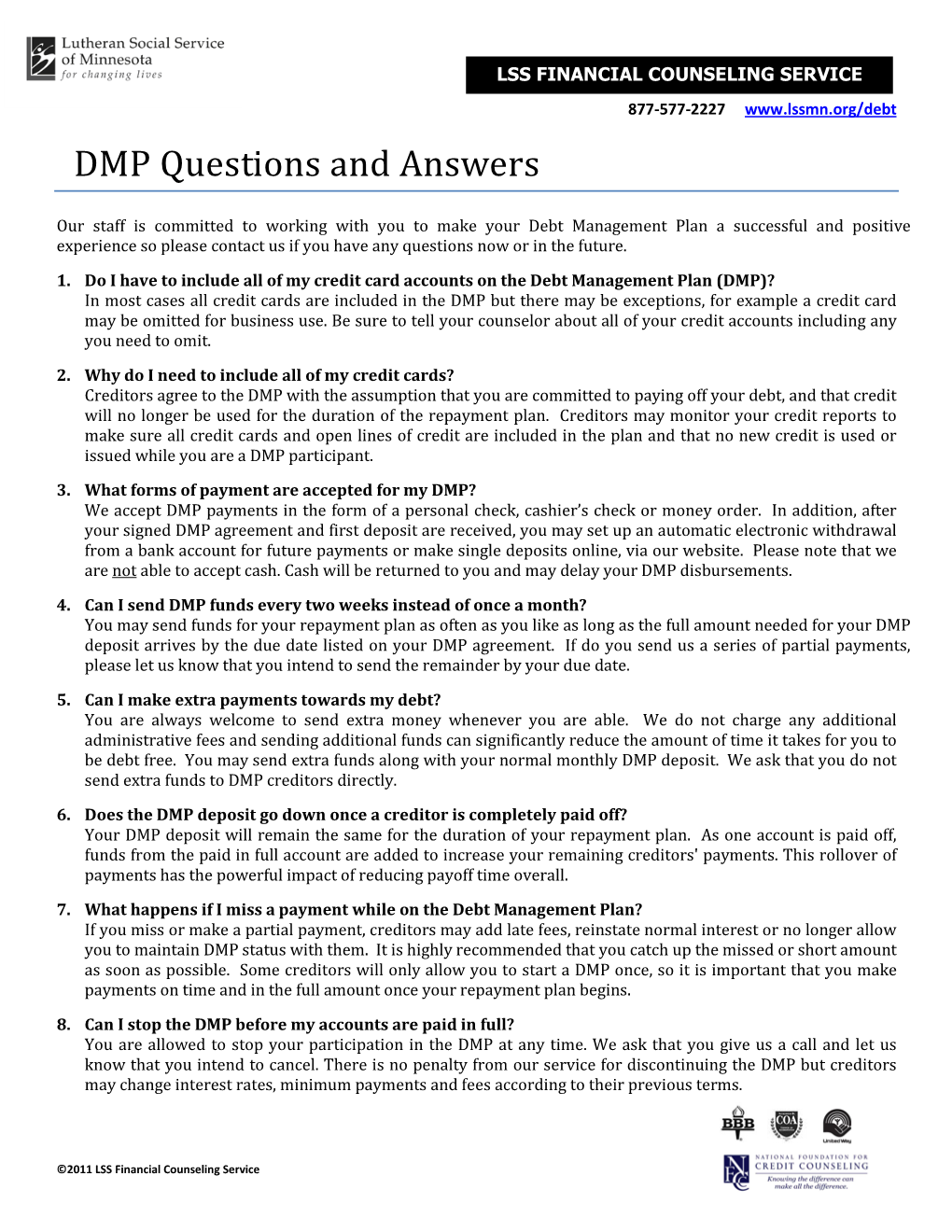 DMP Questions and Answers